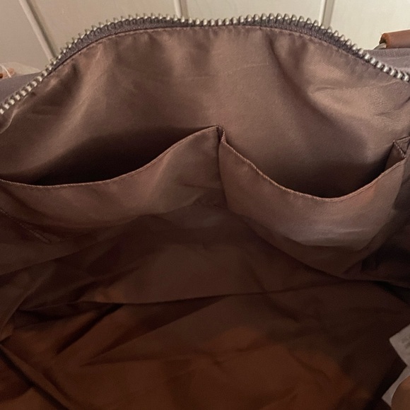 Gray Cavas/Leather Weekend BAG with leather handles&removable/adjustable strap. - Picture 11 of 12